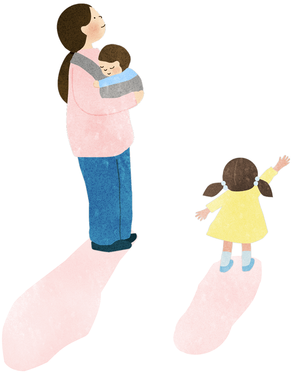 お母さんと子共のイラスト