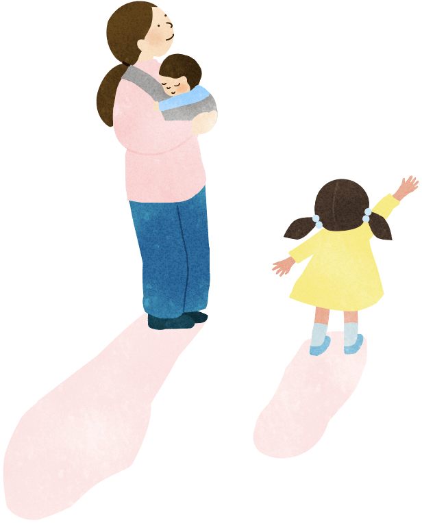 お母さんと子共のイラスト
