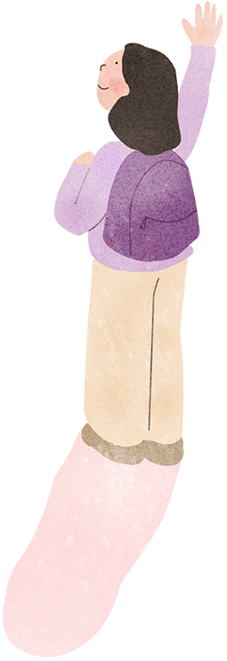 手を振る女性